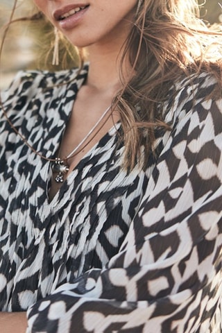 Robe trapèze Juna Sahara - Blanc et noir