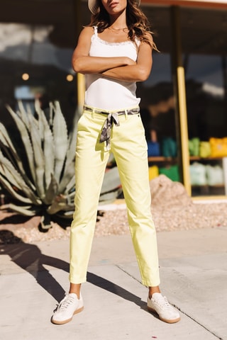 Pantalon slim 7/8 Claudia Felicita - Jaune