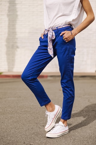 Pantalon slim 7/8 Claudia Felicita - Bleu