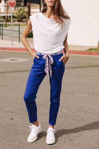 Pantalon slim 7/8 Claudia Felicita - Bleu