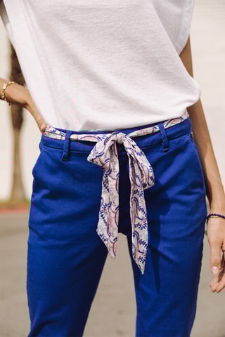 Pantalon slim 7/8 Claudia Felicita - Bleu