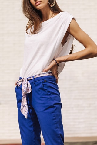 Pantalon slim 7/8 Claudia Felicita - Bleu