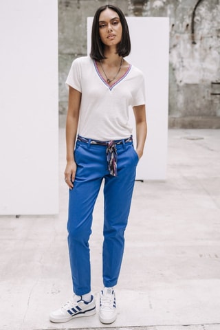 Pantalon slim 7/8 Claudia Felicita - Bleu