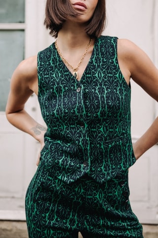 Gilet de costume Gladys Baroca - Noir et vert