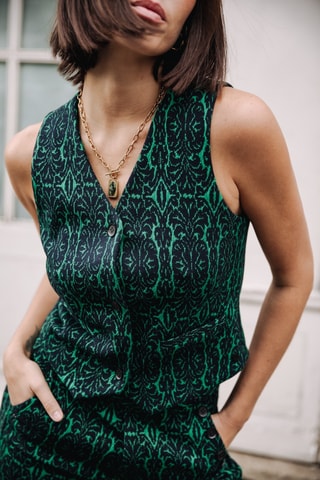 Gilet de costume Gladys Baroca - Noir et vert