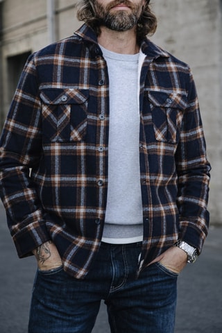 Surchemise en laine Kody Santafe - Bleu