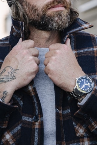 Surchemise en laine Kody Santafe - Bleu