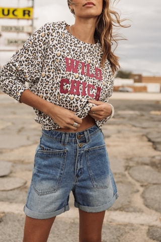 Short en jean - Bleu