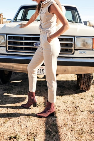 Combinaison en jean Eleonore - Beige