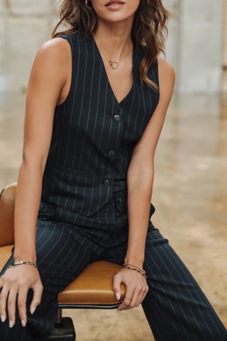 Gilet de costume Gladys Society - Bleu et vert