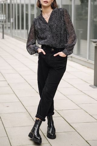 Blouse Boeme Plumetis - Noir