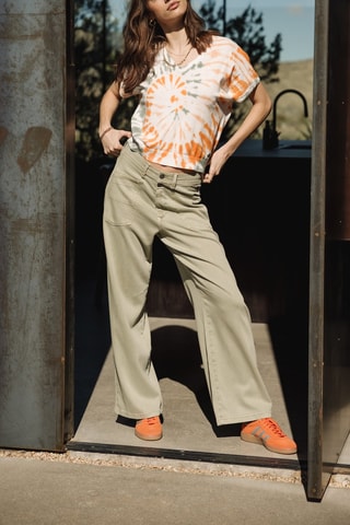 T-shirt tie and dye - Blanc et orange