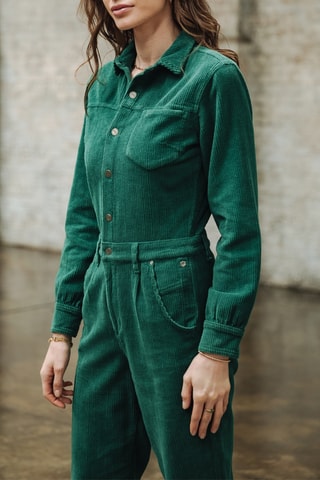 Combinaison slouchy en velours Lesly Veluto - Vert