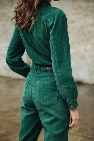 Combinaison slouchy en velours Lesly Veluto - Vert