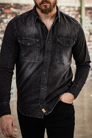 Chemise regular Rick Denim - Noir