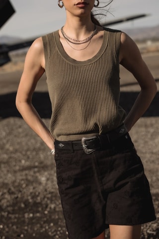 Short en broderie anglaise - Noir