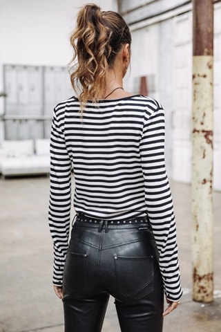 T-shirt Tolma Stripes - Blanc