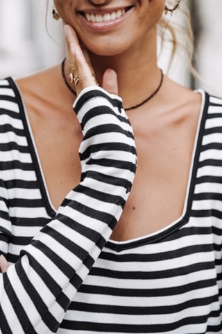 T-shirt Tolma Stripes - Blanc