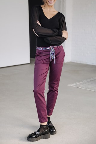 Pantalon slim 7/8 Claudia Felicita - Rouge