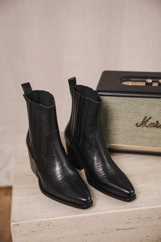 Bottines en cuir - Noir