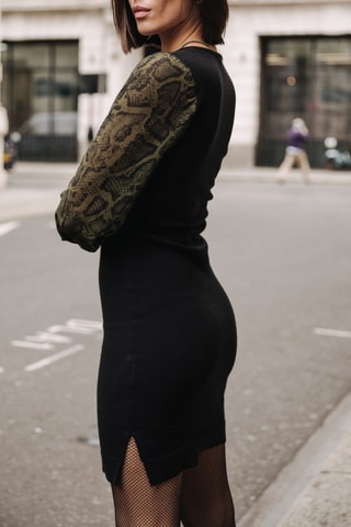 Robe courte Rosaland Pythonia - Noir