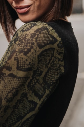 Robe courte Rosaland Pythonia - Noir