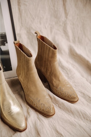 Bottines en nubuck Teresa Piccolo Studs - Beige