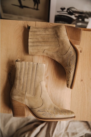 Bottines en nubuck Teresa Piccolo Studs - Beige