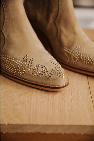 Bottines en nubuck Teresa Piccolo Studs - Beige