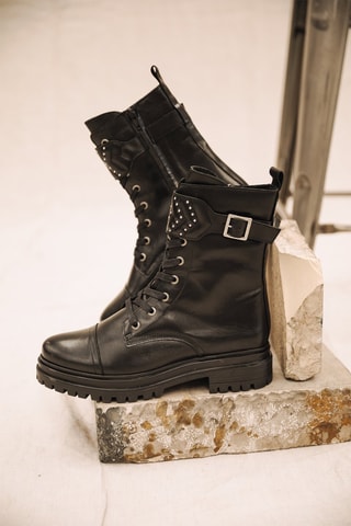 Bottines en cuir Tanny Lisse - Noir