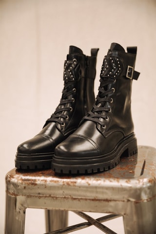 Bottines en cuir Tanny Lisse - Noir