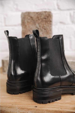 Bottines Chelsea en cuir Nasha Mix - Noir