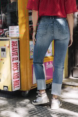 Jean dt 7/8 taille haute Angely - Bleu