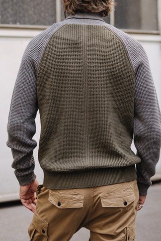 Pull en laine Altair Pike - Vert et gris