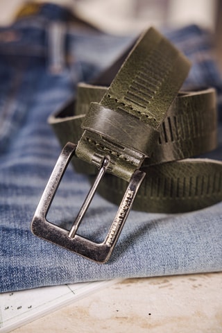 Ceinture en cuir - Kaki