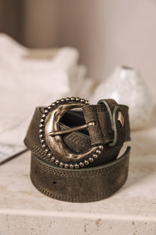 Ceinture en nubuck - Kaki