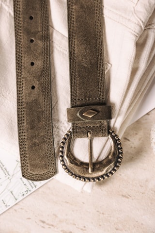 Ceinture en nubuck - Kaki