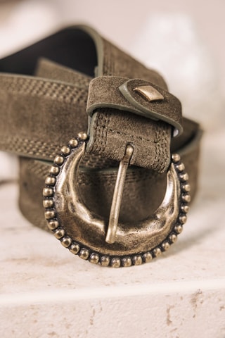 Ceinture en nubuck - Kaki