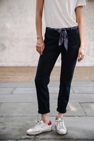 Pantalon slim 7/8 Claudia Felicita - Bleu foncé