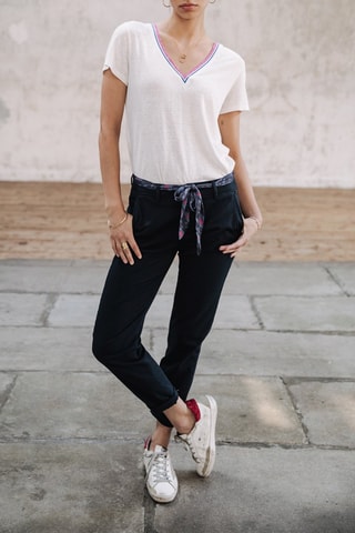 Pantalon slim 7/8 Claudia Felicita - Bleu foncé