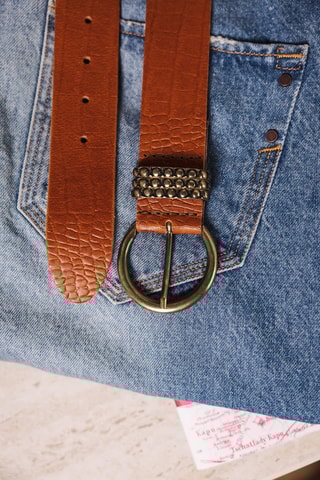 Ceinture en cuir - Camel