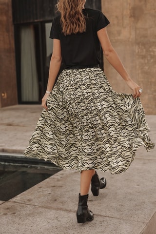 Jupe midi asymétrique - Multicolore