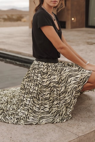 Jupe midi asymétrique - Multicolore