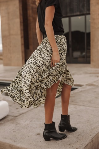 Jupe midi asymétrique - Multicolore