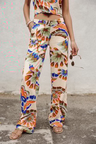 Pantalon flare - Beige