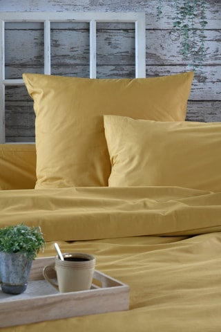 Funda de almohada de algodón 78 hilos/cm² Elysée - Mostaza