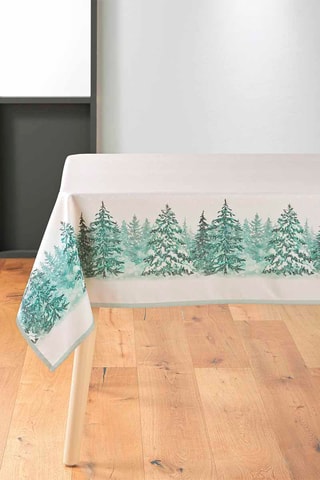 Mantel rectangular Christmas - Blanco y verde