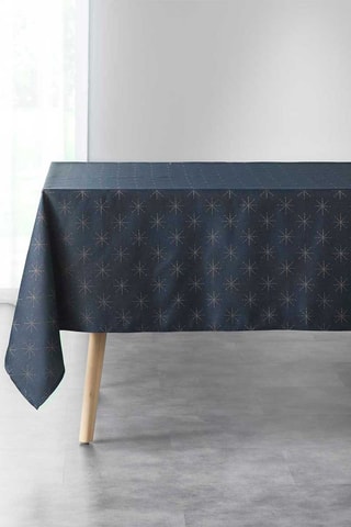 Mantel rectangular Etoiles - Azul oscuro y dorado