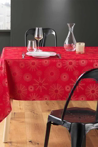 Mantel rectangular Pampille - Rojo y dorado