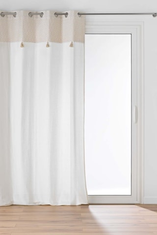 Cortina Milano - Blanco y marrón claro - 140 x 240 cm